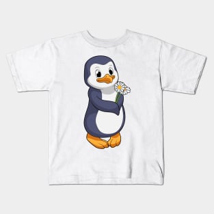 Penguin with Daisy Kids T-Shirt